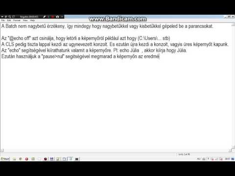 BATCH programozás - 01 Egy egyszerű Hello World program készítése