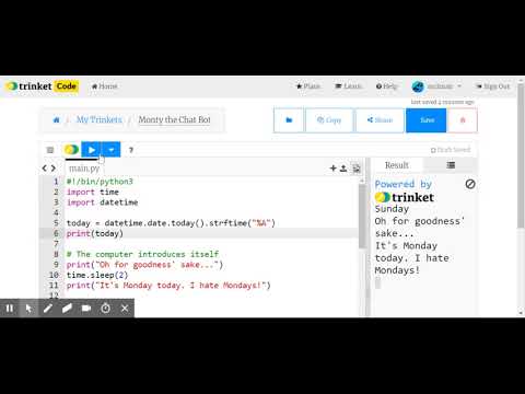 Python Chat Bot Extension - Date and Time