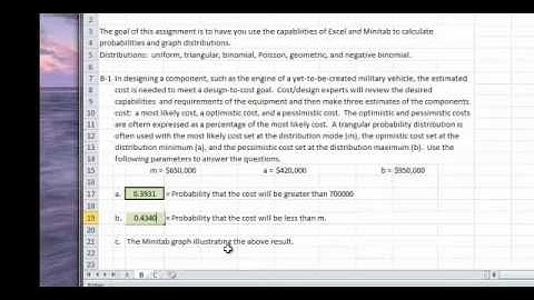 STAT 250, 344, & 350 Distributions in MINITAB and EXCEL