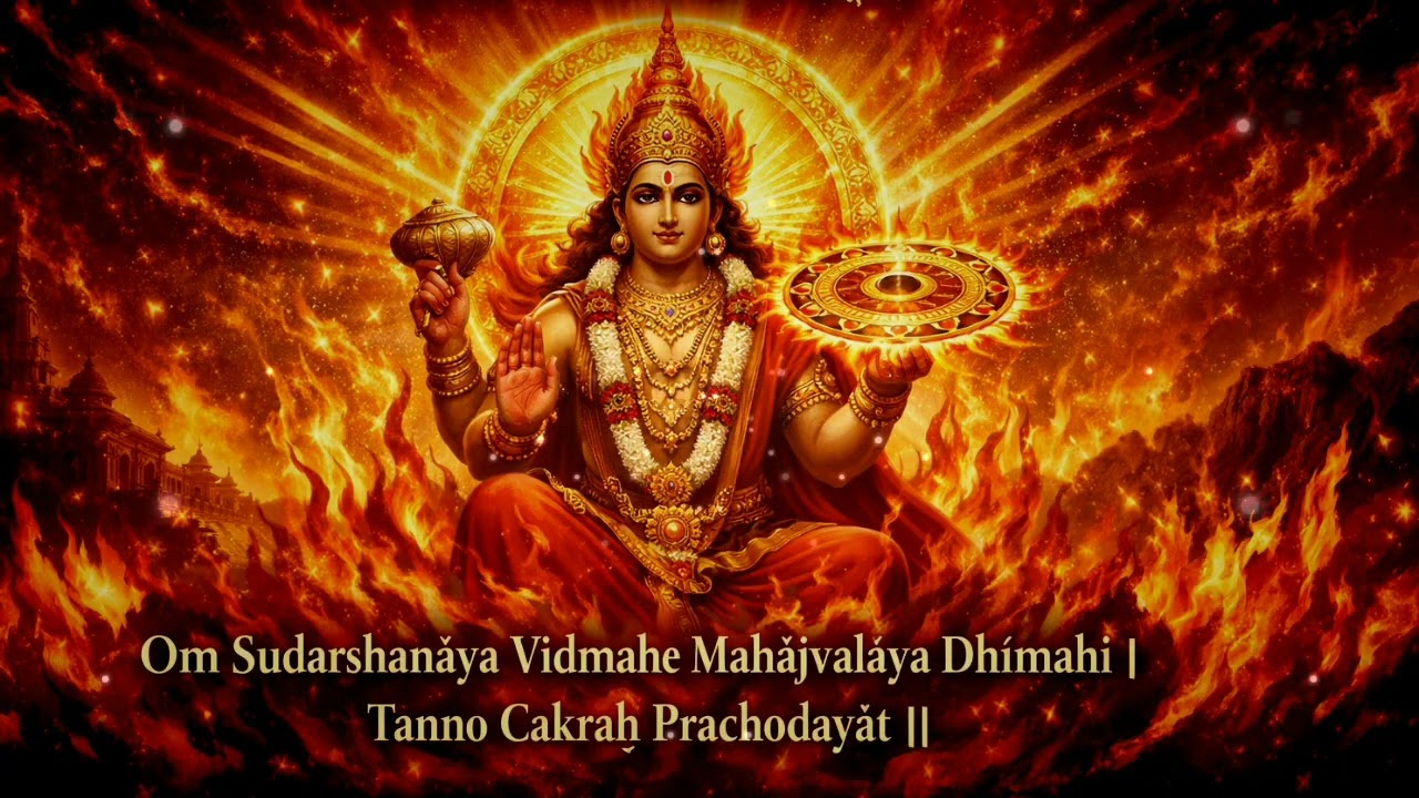 Sudarshana Gayatri Mantra - Om Sudarshanaaya VidmaheMaha Jwaalaya Dheemahi Tanno Chakra Prachodayaat