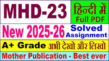MHD 23 solved assignment 2025-26 in Hindi || mhd 23 solved assignment 2026 || ignou mhd23