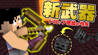 【カズクラ2021】新武器!?ドロップ増加3の弓矢がキター!!!マイクラ実況 PART125