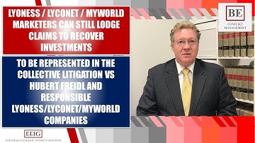 LYONESS / LYCONET / MYWORLD MARKETERS HAVE TIME TO LODGE CLAIMS TO RECOVER INVESTMENTS
