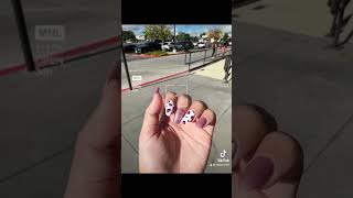 Acrylic Full Set Cat eye Design  whith gel oval shape
