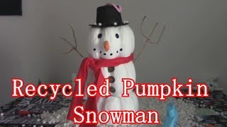 Recycled Pumpkin Snowman