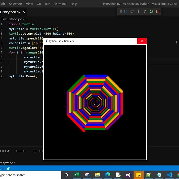 Draw a colorful Octagon Using Python Turtle Graphic - YouTube