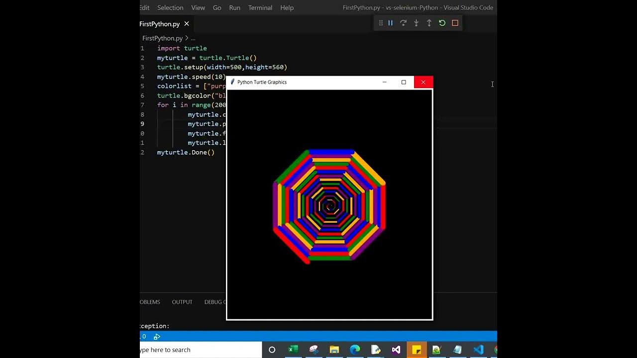 Draw a colorful Octagon Using Python Turtle Graphic - YouTube