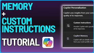 Copilot Memory &amp; Custom Instructions Tutorial for Beginners