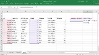 Función BUSCAR en Excel screenshot 1
