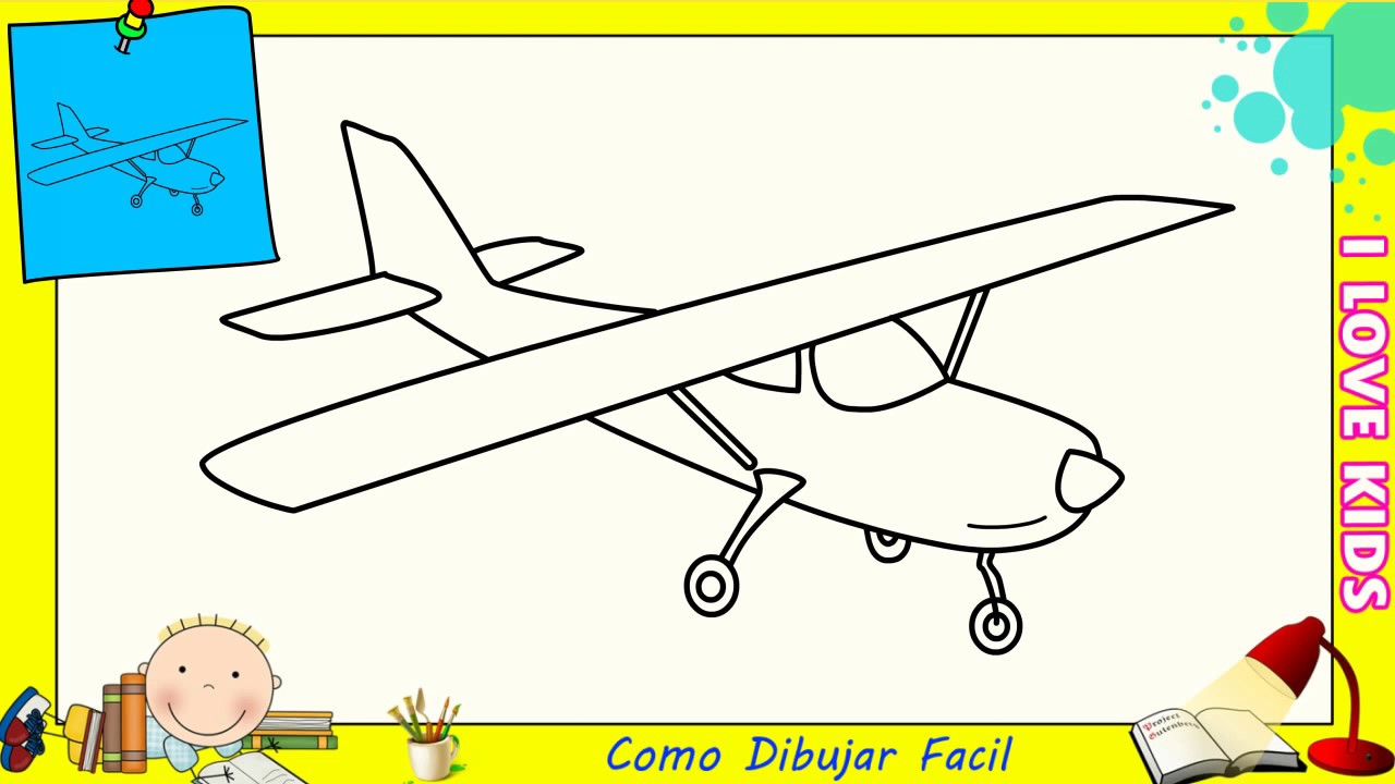 Dibujos de avions FACILES paso a paso para niños - Como dibujar un avion  FACIL 1 - thptnganamst.edu.vn