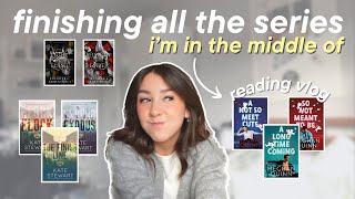 finishing ALL the book series i am in the middle of📖🍁 spoiler free reading vlog