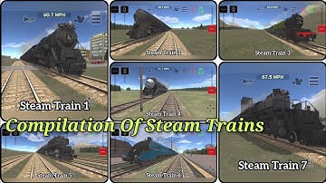 Compilation of Steam Trains with Tender Wagons | Train and Rail Yard Simulator