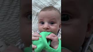 Giving my Baby his First Teether (I think he likes it!!)