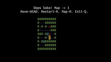Simple Sokoban ASCII Game (C/Ncurses/Linux)