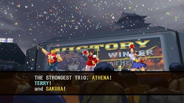 Capcom vs. SNK 2: Mark of the Millennium 2001 - Athena/Terry/Sakura - Arcade Mode Playthrough