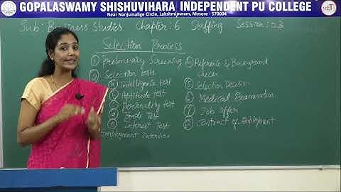 BUSINESS STUDIES | ll PUC | CH 06 | STAFFING - SELECTION PROCESS | S03