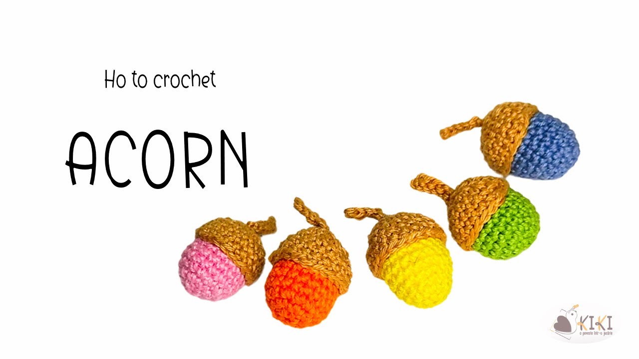 DIY crochet acorn - Ghinda crosetata