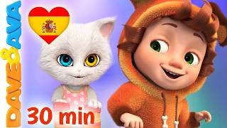 🤪 Cinco Gatitos Saltaban en la Cama | Canciones Infantiles | Dave and Ava en Español 🤪