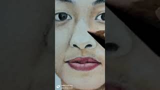 the drawing is colouring , colour prosess, colour pencil drowning,Girl colour potret 👍 #how #drawing