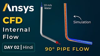 CFD Simulation of 90° Pipe Flow in ANSYS | Complete Tutorial in Hindi | Day 02 Pipe Flow Tutorial For Engineers Without Borders Usa