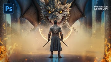 Epic Cinematic dragon battle Photo Manipulation Speed Art | Photoshop Tutorial