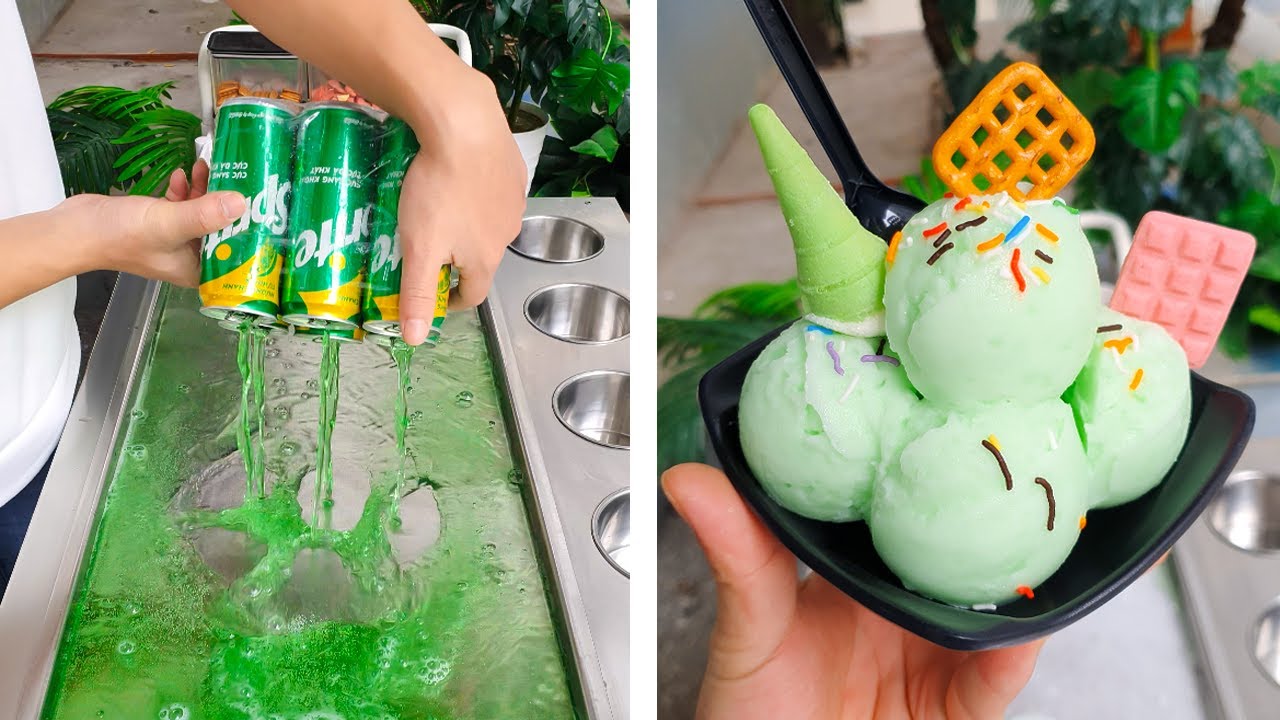 The Most Satisfying SODA Ice Cream Fruit Ice Cream Satisfying