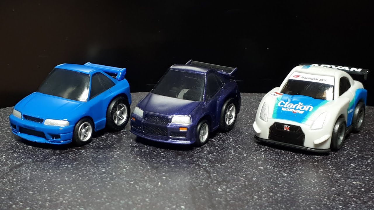 NISSAN SKYLINE VAN チョロQ Tooned Nissan Skyline GTR R32 R34 by ChoroQ Chibikko & R35 race by