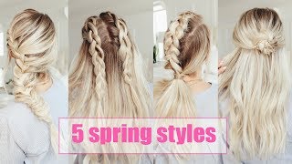 5 Cute Hairstyles for Spring! | EASY | Twist Me Pretty