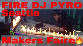 Download Lagu FIRE DJ Pyro Seattle Street Performer uses live Fire in DJ EDM Set Makers Faire performance MP3