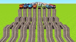 🚂 7 TRAINS VS IMPOSSIBLE RAILWAY TRACKS! 😱 WHICH TRAIN WILL SURVIVE?Train Simulator|4K Train Video| screenshot 5
