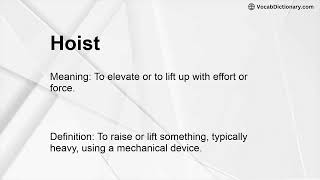 Hoist Meaning