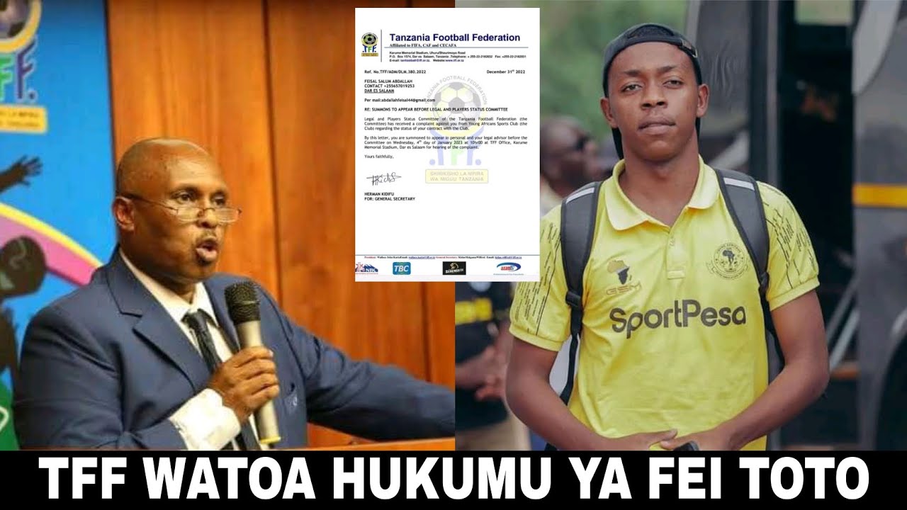 🔴KIMENUKA; Rasmi TFF Muda Huu Yatoa HUKUMU KESI YA FEI TOTO Na YANGA ...