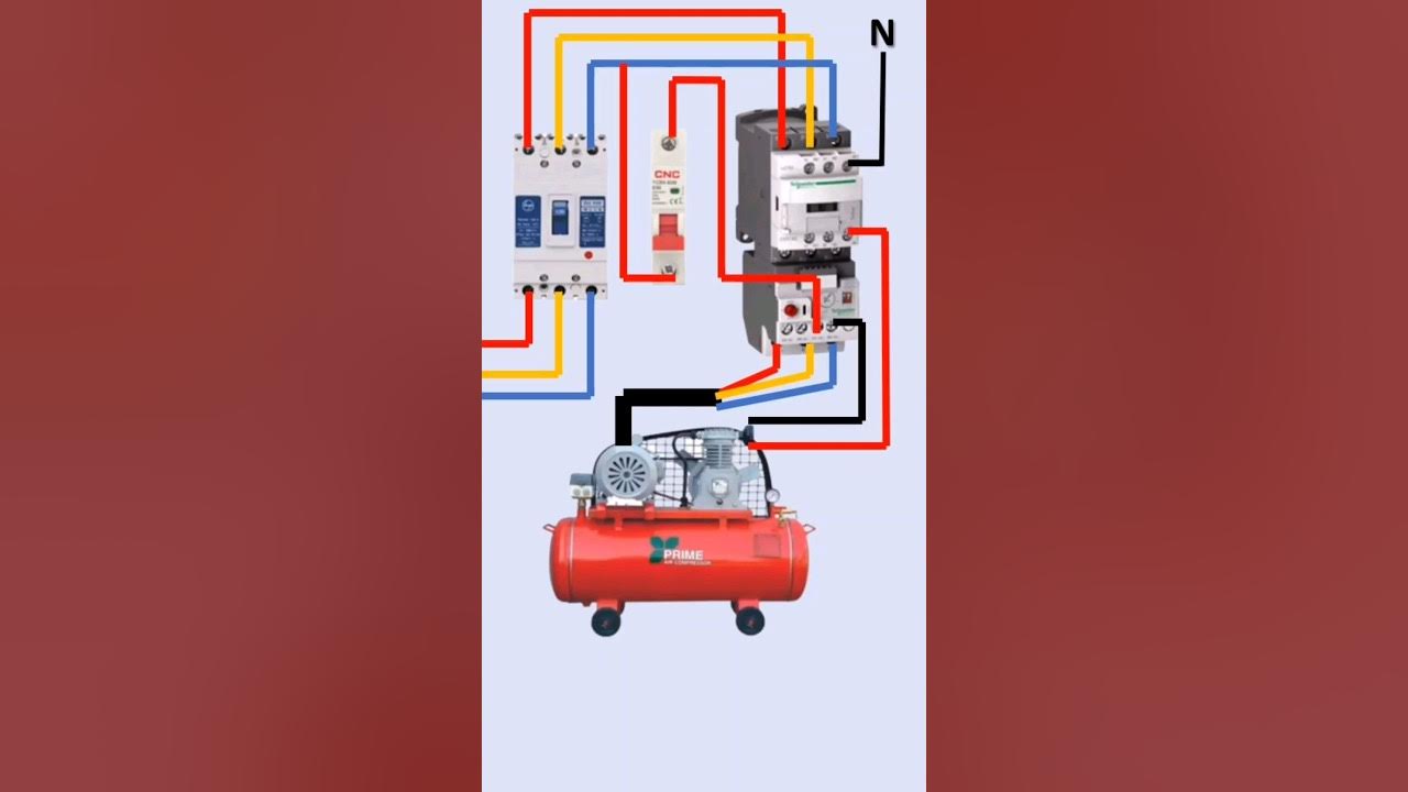 air compressor wiring diagram 3 phaseshorts youtubeshorts YouTube
