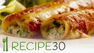 Try me, SPINACH AND RICOTTA CANNELLONI - By www.recipe30.com