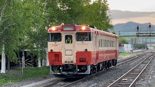 富良野駅構内を転線する国鉄一般色キハ40ｰ1759