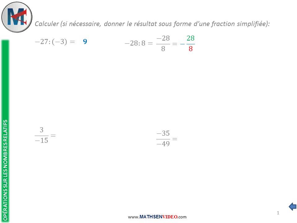Exercice Division De Nombres Relatifs YouTube Exercice division de nombres relatifs youtube