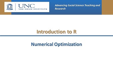 Introduction to R: Numerical Optimization