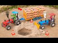 Mini tractor transporting parleg biscuit and road repair science project  sanocreator