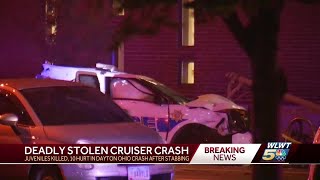 Police: 2 juveniles dead, 10 injured after suspect steals cruiser, crashes into cars in Dayton