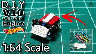 How to Make V10 Twin Turbo Engine for Hotwheels | D.I.Y | 1:64 Scale