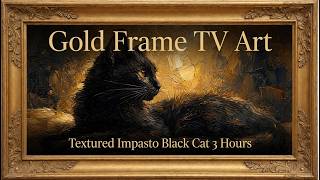 Textured Impasto Black Cat | Gold Frame TV Art 4K (3 Hours) screenshot 5