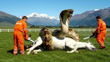Brave Heroes Save Helpless Horse from Giant Python | Emotional Animal Rescue
