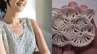 Узор крючком веера для красивой и очень простой кофточки Узор крючком веера для красивой и очень простой кофточки