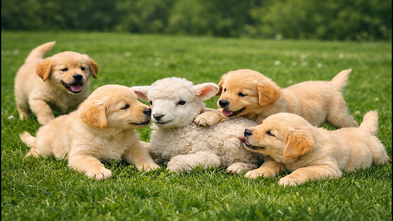 🌿🐶 Happy Dogs Playing on the Green Lawn | Relaxing Nature & Dog Sounds | Soothing Dog Video