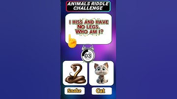 Animal Riddle Challenge 🧠 | Can You Guess All 3 | Quiz for Smart Minds!#quizzing #quizmaster #shorts