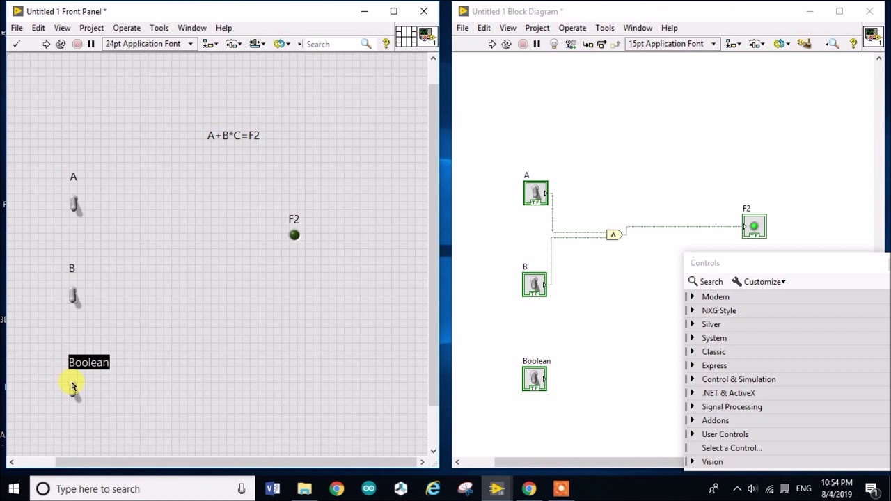 Boolean Algebra with LabView - YouTube