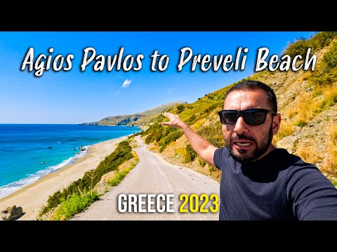 Driving from Agios Pavlos Beach to Preveli Beach, Kreta, Greece 2023