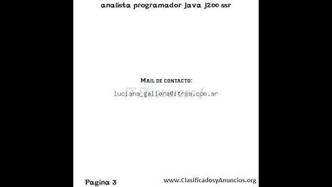 analista programador java j2ee ssr Fecha: 22 de julio de 2011