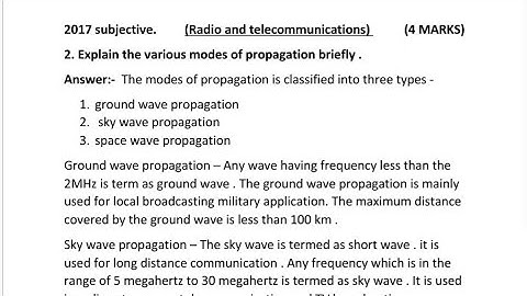 RADIO AND TELECOMMUNICATIONS ||2017 SUBJECTIVE || 5TH SEM || ELECTRONICS ENGG || SBTE .