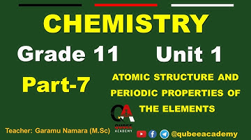 7. Grade 11 Chemistry Unit 1: Atomic Structure and Periodic Properties of the Elements  Part 7